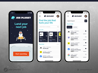 Daily UI 022 Search branding dailyui design flat icon illustration job app job board job listing logo space typography ui ux vector