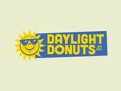 Daylight Donuts Rebrand brand identity branding branding design breakfast donuts icon illustration logo logo design rebrand rebranding sun