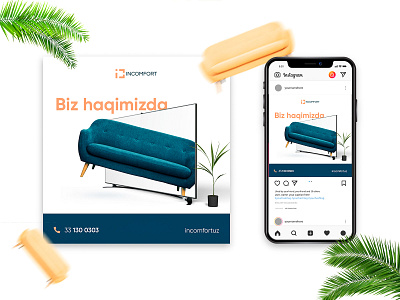 Incomfort creative design designer furniture interior poster social media design