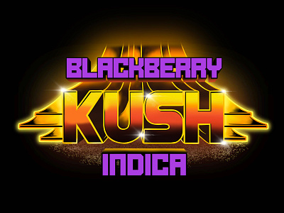 Blackberry Kush 3d artwork blackberry flavor illustration indica kush lettering logo space typography vector