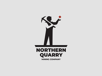 NORTHERN QUARRY branding design inspiration logo miner mineral minimalism negativespace ore pickaxe silhouette vector