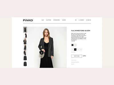 Pinko – Italian women's fashion brand clean design fashion fashion brand flat lending minimal typography ui web webdesign