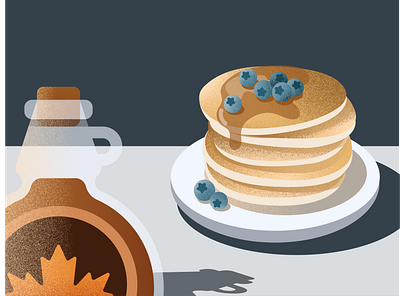 Pancakes and syrup breakfast design food illustration minimal pancakes simple texture vector