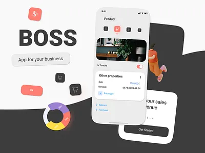Boss - business app business app dark ui dating app design mobile app mobile design purchase sale of goods sales small business uxui vikahaak