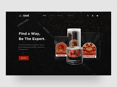 Feodal Coffee Website Animation animated website coffee coffee roaster coffee website homepage landing page protopie prototype ui ux web design website website design