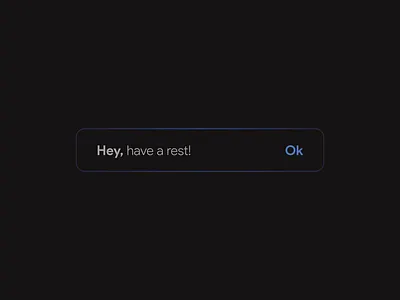 Rest Notification — Pitch Black app design experience flat interface minimal notification ui user ux web