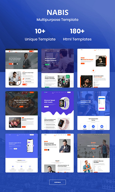 Nabis - Business Corporate & Landing Multipurpose Template advertising agency bootstrap business consulting corporate design finance food freelancer landing page marketing multipurpose one page photography portfolio restaurant web design