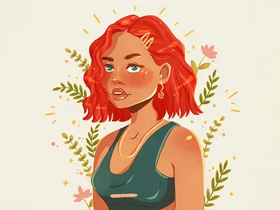 Ariel character character design flat flat illustration illustration portrait