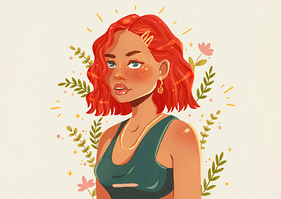 Ariel character character design flat flat illustration illustration portrait