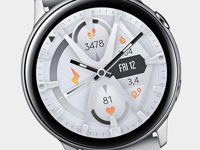 White Watch Face design electronics galaxy watch galaxywatch3 graphic design illustration modern samsung smart smartwatch tech technology ui watch watchface wearable white