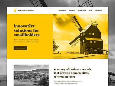 Innovative solutions for smallholders agriculture agroindustry agronomy country design farm farming grassland homepage lundocracy mill rural ui ux web windmill