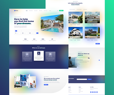 Real Estate Landing Page UI freelance design landing page landing page concept landing page ui ui uidesign uiux web design web template webdesign website concept website design