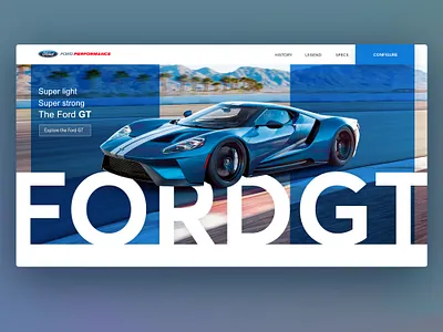 Ford GT Website Inspiration blue cars concept conceptual designplay inspiration landingpage