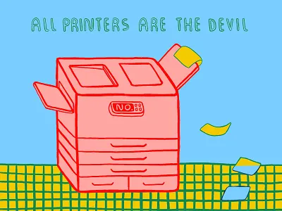 all printers are the devil comic devil drawing illustration lettering printers