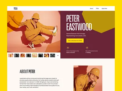 Yela Celebrity Shoutout Platform Exploration ✨ celebrity dancer typography uidesign webdesign