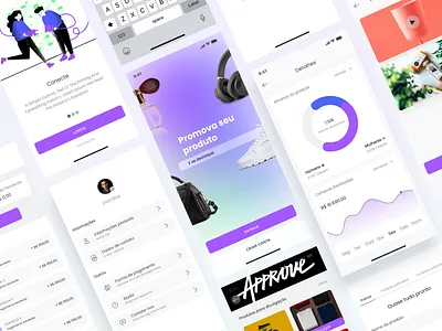 Influencer App android app brazil clean design illustration influencers ios minimal mobile typography ui ux web