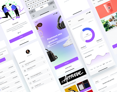 Influencer App android app brazil clean design illustration influencers ios minimal mobile typography ui ux web