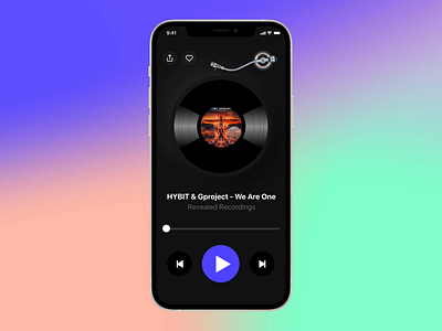 Concept for a Vinyl Music App clean concept concept design design figma gradient minimal mobile app mobile app design mobile application mobile ui modern music app music player music player ui protopie vinyl