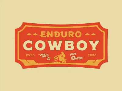 Enduro Cowboy apparel badge branding dirtbike enduro motocross patch southwestern sticker vintage