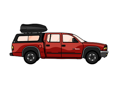 Duramgo bed brooklyn car dodge duramgo durango hybrid illustration nyc red road roof rack rugged thule transportation truck vehicle vintage wheels