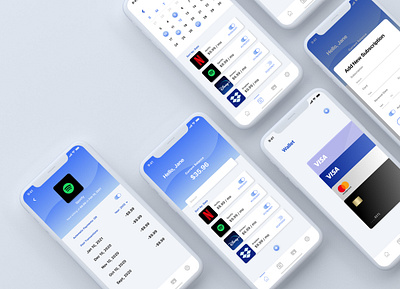 Subscription Manager app design minimal ui