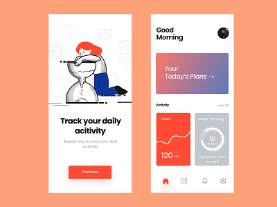 Activity Tracking App app dribbble illustration ios app design logo minimal responsive design trendy design typography ui uidesign ux
