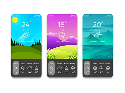 Weather App design flat gradient color icon illustration ui vector vector artwork