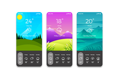 Weather App design flat gradient color icon illustration ui vector vector artwork