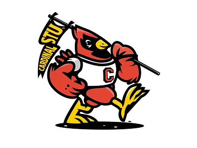Cardinal Studio art bird bird illustration bird logo branding cardinal character character animation character design drawing illustration art illustrator logo retro retro design sport sport team sticker typography vector
