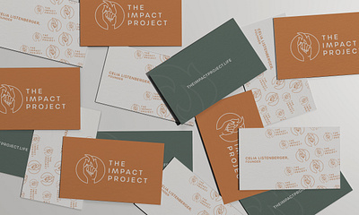 The Impact Project Business Cards branding brown color palette businesscard indianapolis indy logo neutral branding neutral business card neutral color palette pattern design sexual assault