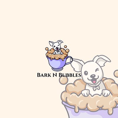 Logo for Bark N Bubbles design dog dog illustration illustration logo vector