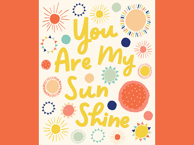 Sunshine bright colors design drawing flat illustration hand lettering illustration lettering quote retro retro colors sun sunshine typography