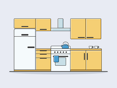 Kitchen illustration kitchen kitchen design kitchens room
