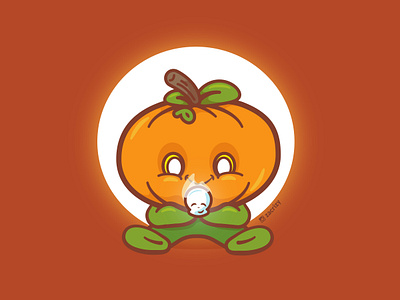 Happy Halloween! april fools baby pumpkin cute design halloween happy happy halloween illustration jack o lantern kawaii mascot minimal moonlight pumpkin skull vector