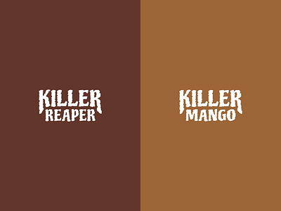 Killer Reaper brand chilipepper damas damas salsas font killer killer reaper lettering letters logo mango mexican pepper reaper salsa salsas san antonio typography wordmark wordmark logo