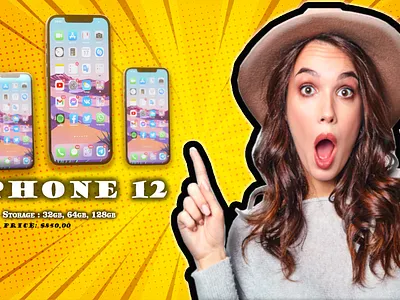 youtube thumbnail with i phone 12 adobe photoshop branding canva design graphicdesign illustration iphone iphone app iphone thumbnail iphone x