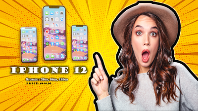 youtube thumbnail with i phone 12 adobe photoshop branding canva design graphicdesign illustration iphone iphone app iphone thumbnail iphone x