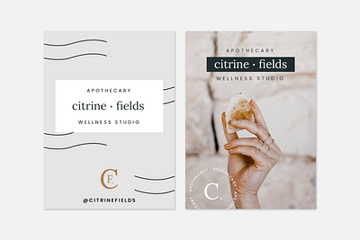 Citrine Fields Logo Template apothecary branding canva canva template illustrator logo logo design logo template minimal moon logo photoshop template premade logo simple logo wellness logo