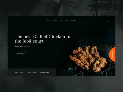 Restaurant Home Page branding design flat minimal typography ui ux web website