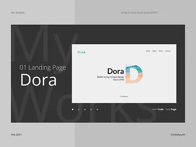 iCodeAyush (Portfolio Website) My Works Page css goldenratio graphicdesign html landingpage portfolio website typogaphy ui ux web webdesign website wireframe