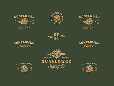 Sunflower Supply Co. Branding branding design illustration kansas city logo sunflower