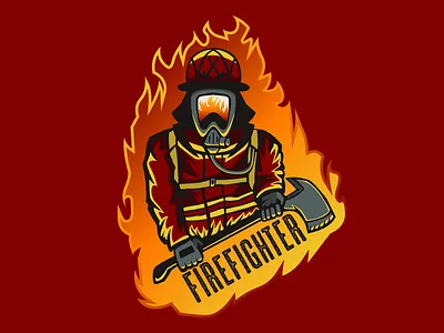 Firefighter art branding clean design graphic design illustration illustrator logo minimal pintrest