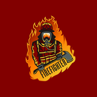 Firefighter art branding clean design graphic design illustration illustrator logo minimal pintrest