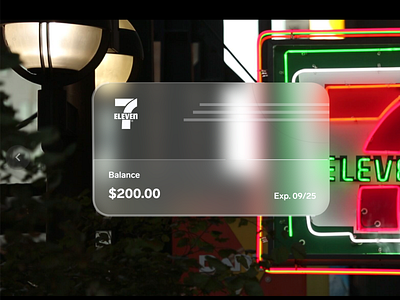 7-Eleven Wallet Glassmorphism adobe xd adobexd blur card cards ui credit card debit card frosted frosted glass glass effect glassmorphism illustration payment plastic transparent ui white