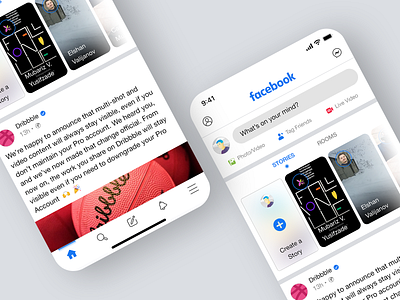 Facebook Mobile App UI Concept Design app clean concept facebook instagram interface redesign social media typography ui ui ux ui design uidesign uiux user experience user inteface user interface design userinterface ux white