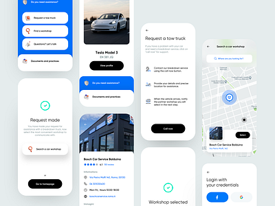 Warranty App app car card dashboard design dribbble flat ios login map minimal request tesla ui ux warranty