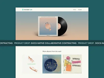Record Drop Webpage album art branding design illustration music records typography web design website