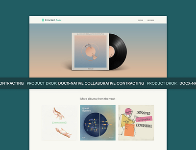 Record Drop Webpage album art branding design illustration music records typography web design website