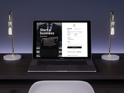 Sign up page creative design entrepreneur form mobile sign up signup split screen splitscreen ui ux web web design webdesign