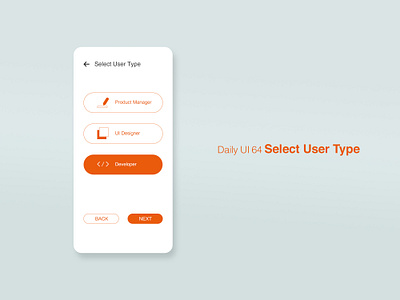 Daily UI 64/100 - Select User Type app dailyui dailyuichallenge design mobile select user type ui ux web website